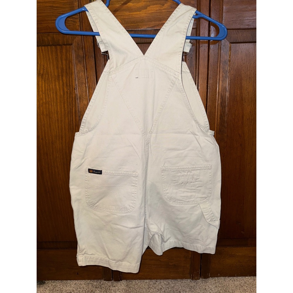 Vintage Route 66 Kids Off White Cotton Denim Shortall Overalls Size 10/12 - Picture 5 of 8
